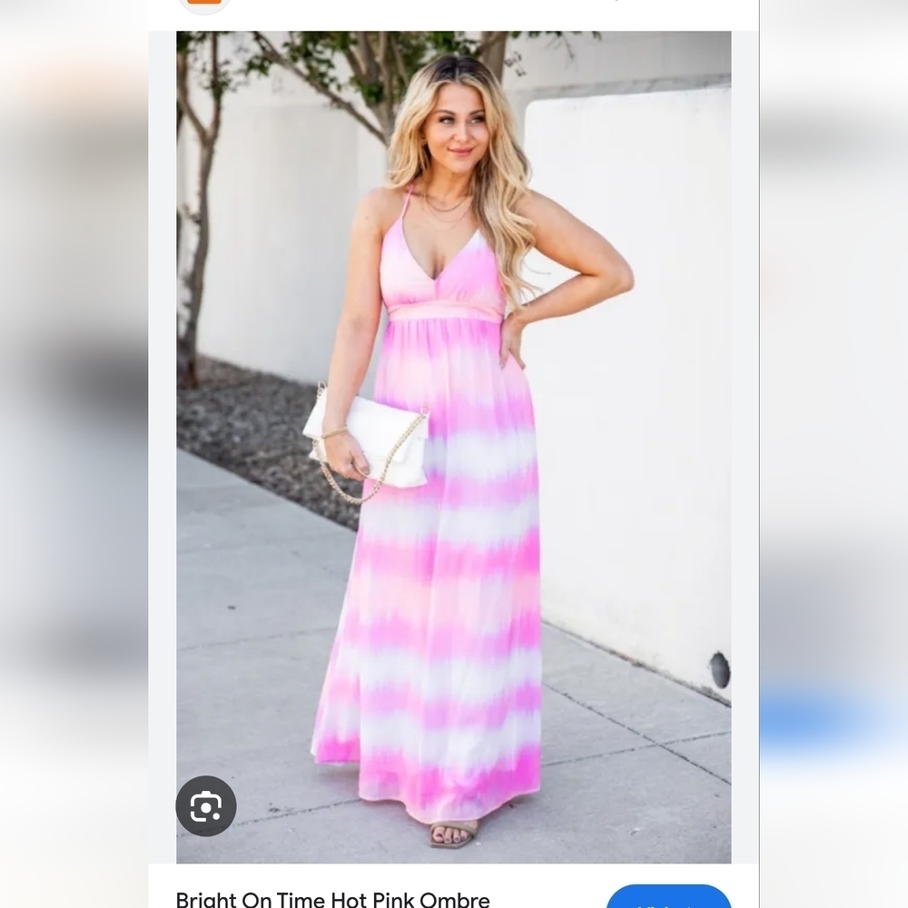 NWOT PINK LILY 3X "BRIGHT ON TIME" COTTON CANDY MAXI DRESS